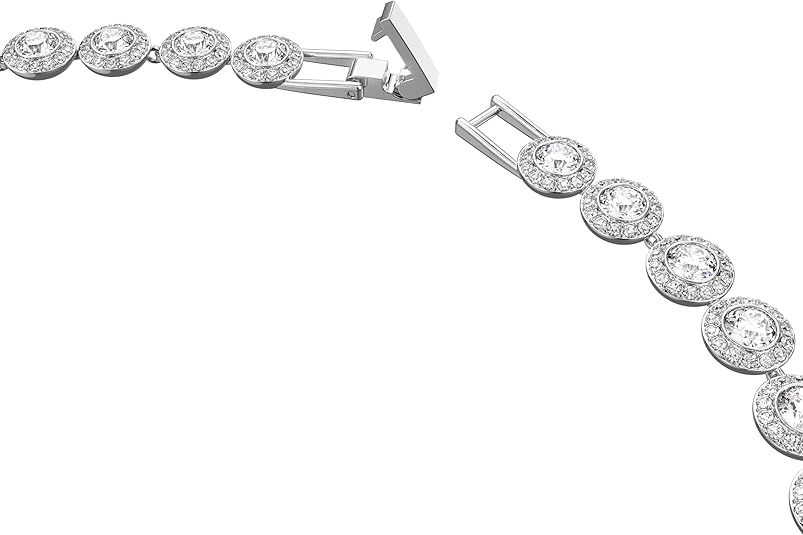 Crystal Authentic Angelic All Around Set of Necklace, Bracelet and Earrings, White, Rhodium Finish- Women's Hypoallergenic Sparkling Jewelries - Nickel Free Crystal Jewelry Collection