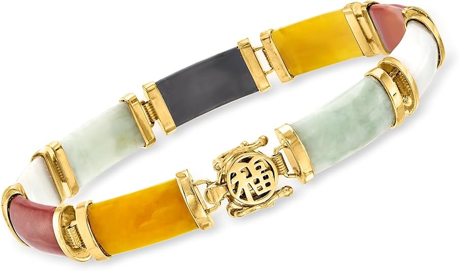 Good Fortune Jade Bracelet in 18kt Gold Over Sterling